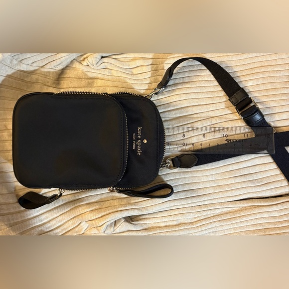 Kate Spade Black Chelsea Dual Zip Phone Crossbody Bag, Nylon - Picture 7 of 11